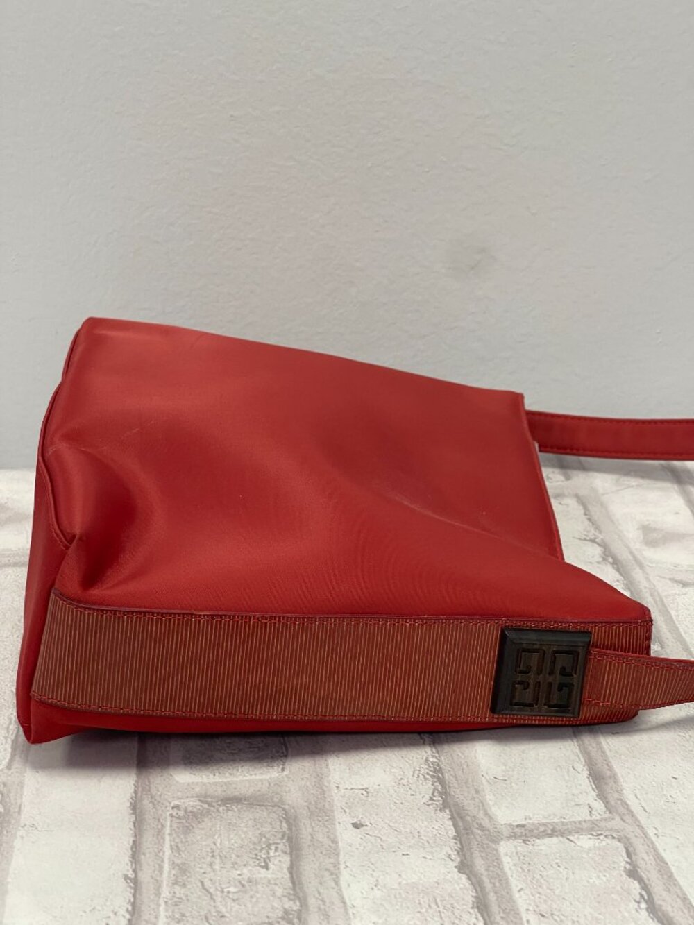 Givenchy Vintage Nylon Shoulder Bag w/ Leather Trim in Red - Preowned - Picture 6 of 15